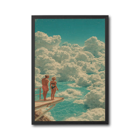 Surreal Cloud Ocean Wall Print Poster – Dreamy Aesthetic Sky and Sea Print