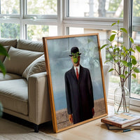 Surreal Man with Apple Face Print, Surrealist Wall Poster