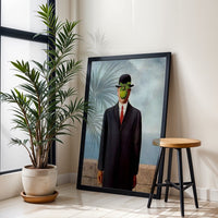 Surreal Man with Apple Face Print, Surrealist Wall Poster