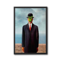 Surreal Man with Apple Face Print, Surrealist Wall Poster