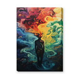 Surreal Silhouette Abstract Wall Art – Colorful Mind Swirls