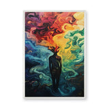 Surreal Silhouette Abstract Wall Art – Colorful Mind Swirls