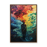 Surreal Silhouette Abstract Wall Art – Colorful Mind Swirls
