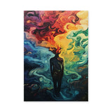 Surreal Silhouette Abstract Wall Art – Colorful Mind Swirls