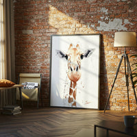 “Swack” Giraffe Watercolor Aesthetic Wall Poster Print