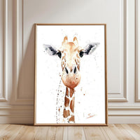“Swack” Giraffe Watercolor Aesthetic Wall Poster Print