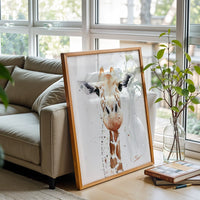 “Swack” Giraffe Watercolor Aesthetic Wall Poster Print