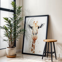 “Swack” Giraffe Watercolor Aesthetic Wall Poster Print