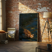 Swimming Tiger Aesthetic Home Wall Print Wall Poster