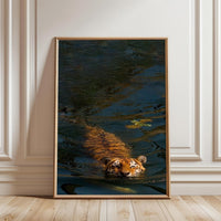 Swimming Tiger Aesthetic Home Wall Print Wall Poster