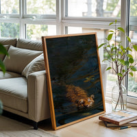 Swimming Tiger Aesthetic Home Wall Print Wall Poster