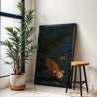 Swimming Tiger Aesthetic Home Wall Print Wall Poster
