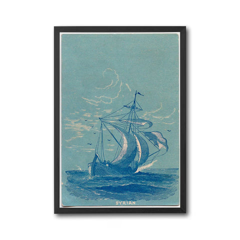 SYRIAN Heritage Sailing Ship Print, Nautical Wall Print for Home or Office Decor
