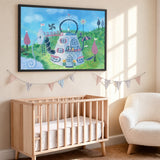 Teapot Fairy House Kids Wall Art – Whimsical Garden Fantasy