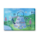 Teapot Fairy House Kids Wall Art – Whimsical Garden Fantasy