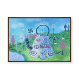 Teapot Fairy House Kids Wall Art – Whimsical Garden Fantasy