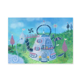 Teapot Fairy House Kids Wall Art – Whimsical Garden Fantasy