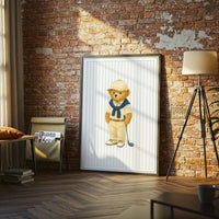 Teddy Bear Golfer Décor Poster | Cute Golf Wall Poster for Nursery or Sports Room
