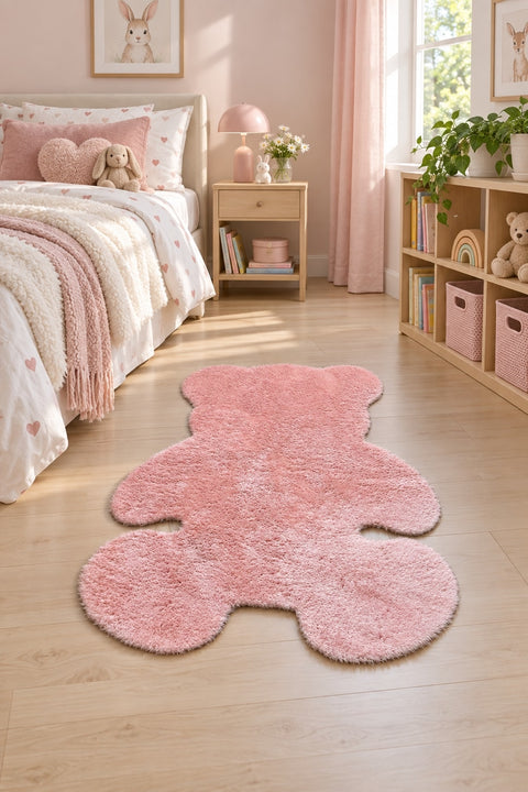 Teddy Bear Kids Plush Rug in a bedroom