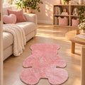 Teddy Bear Kids Plush Rug in a living room