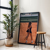 Tennis Court Aesthetic Wall Print Poster – Elegant Woman Playing Tennis Print