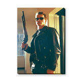 Terminator T-800 Retro Wall Art – Black Leather Movie Portrait