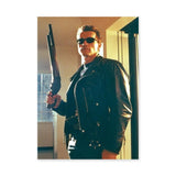 Terminator T-800 Retro Wall Art – Black Leather Movie Portrait