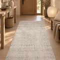 Textured Scandinavian Area Rug – Cream & Beige in a hallway