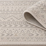 Textured Scandinavian Area Rug – Cream & Beige – texture close-up
