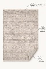 Textured Scandinavian Area Rug – Cream & Beige – features