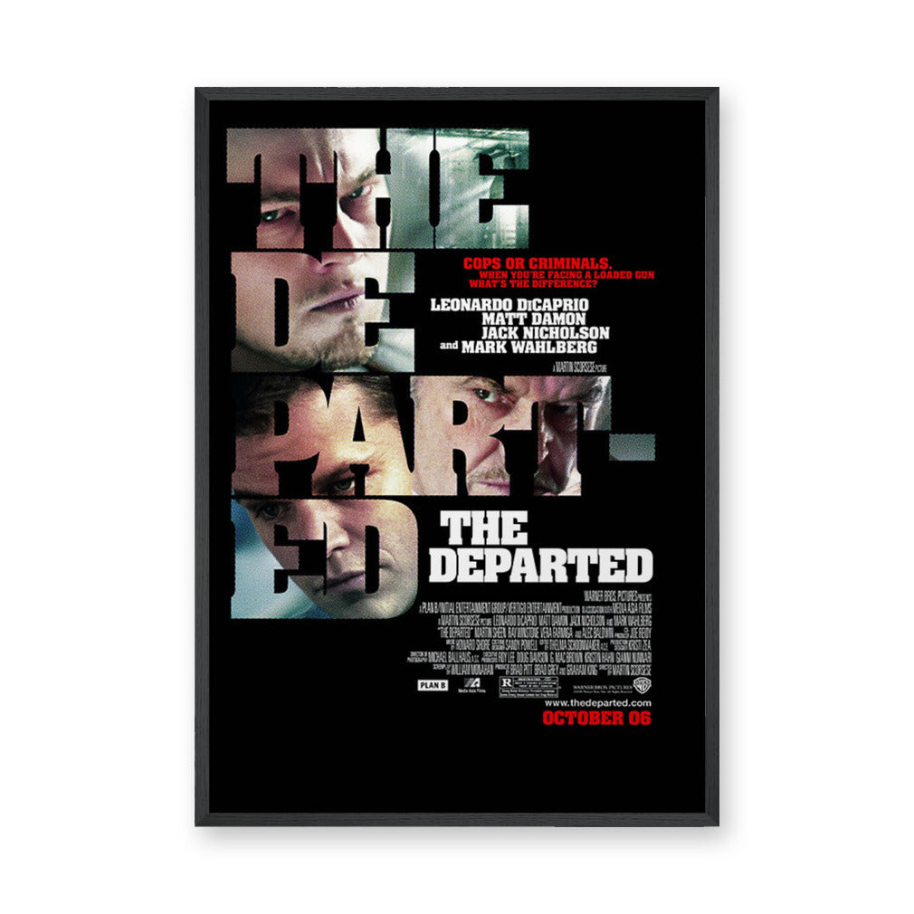 The Departed Movie Typography Wall Art – Dark Cast Portrait Print