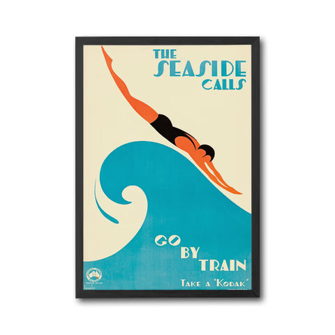 The Seaside Calls Nostalgic Travel Décor Poster Wall Poster
