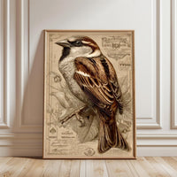 The Urban New Way Heritage Sparrow Illustration Wall Print