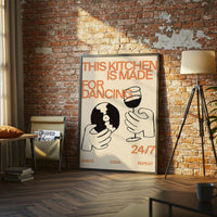 This Kitchen Is For Dancing Wall Poster, Fun Room Decor, Personalized Gift Idea, Sleek Home Art Decoration