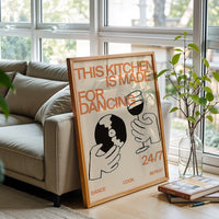 This Kitchen Is For Dancing Wall Poster, Fun Room Decor, Personalized Gift Idea, Sleek Home Art Decoration