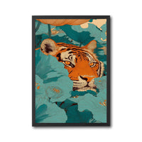 Tiger in Floral Jungle Aesthetic Wall Print Poster Print
