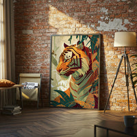 Tiger in Jungle Aesthetic Wall Décor Poster Print
