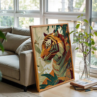 Tiger in Jungle Aesthetic Wall Décor Poster Print