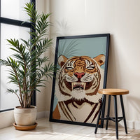 Tiger Pop Art Wall Print Décor Poster – Vibrant Sleek Animal Print for Home Decor
