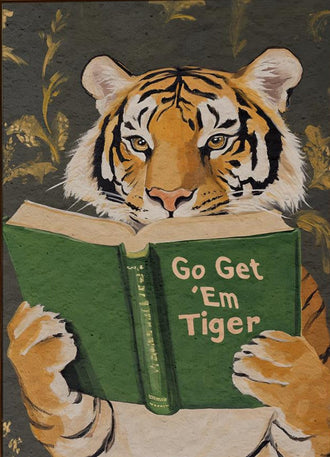 Tiger Typography Kids Wall Art – Go Get ’Em Tiger Reading Quote