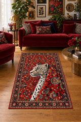 Tile Floral Traditional Area Rug in a living room