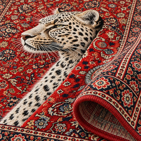 Tile Floral Traditional Area Rug – texture close-up