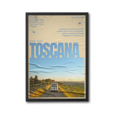 Toscana Travel Décor Poster Heritage Wall Décor – Italian Classics Rome Tuscany Venice Print