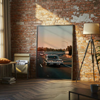 Traffic Fines Double in Work Zone Décor Poster – Iconic Car Highway Aesthetic Wall Décor