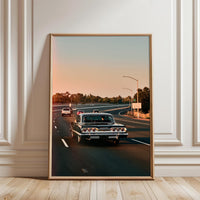 Traffic Fines Double in Work Zone Décor Poster – Iconic Car Highway Aesthetic Wall Décor
