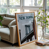 Travel to New York Quote Wall Poster – The City That Never Sleeps Aesthetic Print