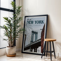 Travel to New York Quote Wall Poster – The City That Never Sleeps Aesthetic Print
