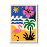 Tropical Flamingo Pop Art Wall Art – Modern Beach Scene Print