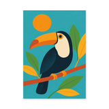 Tropical Toucan Modern Wall Art – Colorful Botanical Bird Print