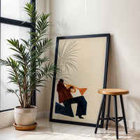 Trumpet Player Understated Wall Décor – Expressive Jazz Wall Poster Art for Music Lovers